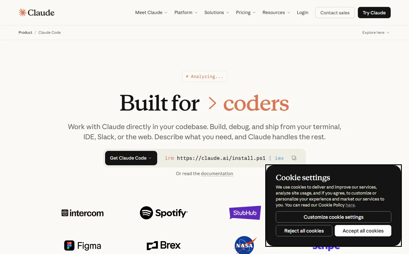 Claude Code -- Built for coders