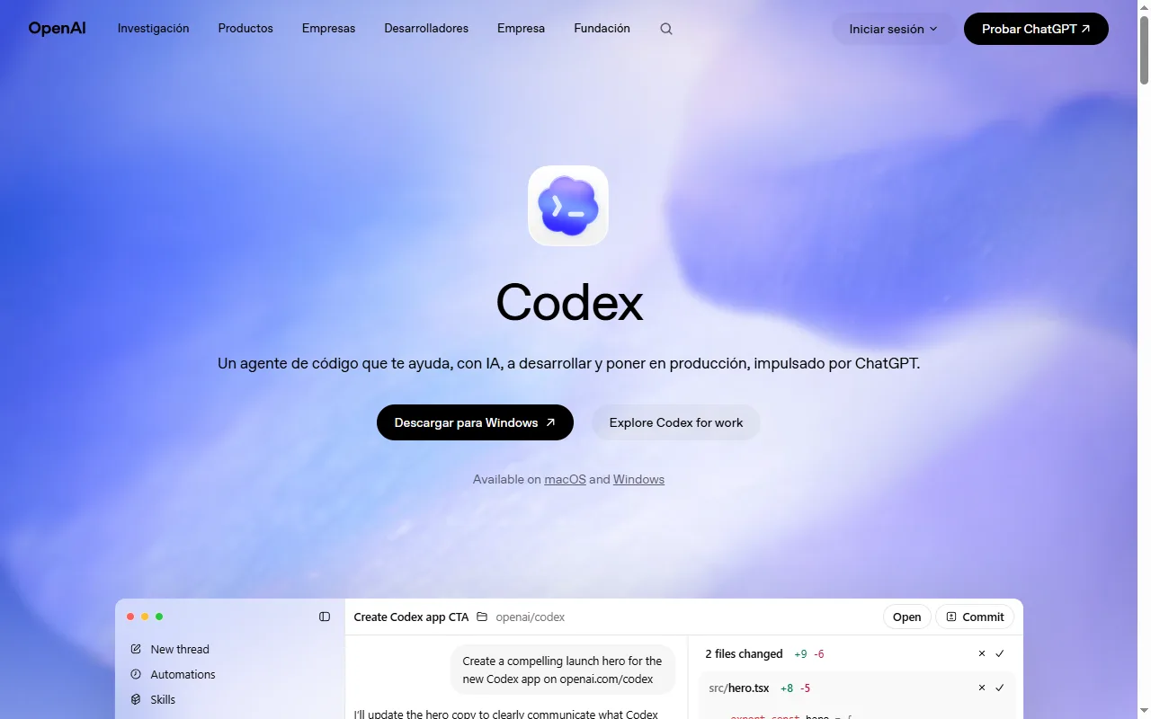 OpenAI Codex, el agente de codificación de OpenAI