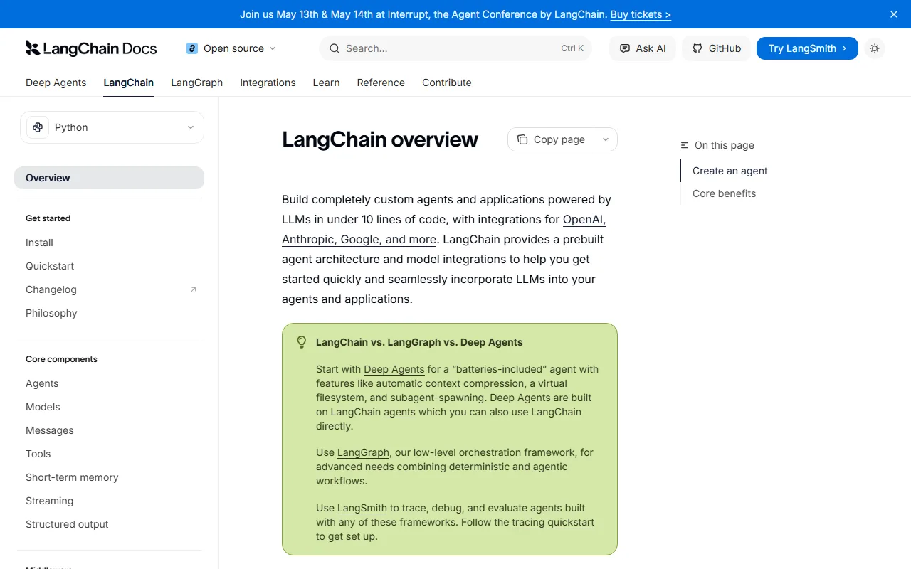 Documentación oficial de LangChain