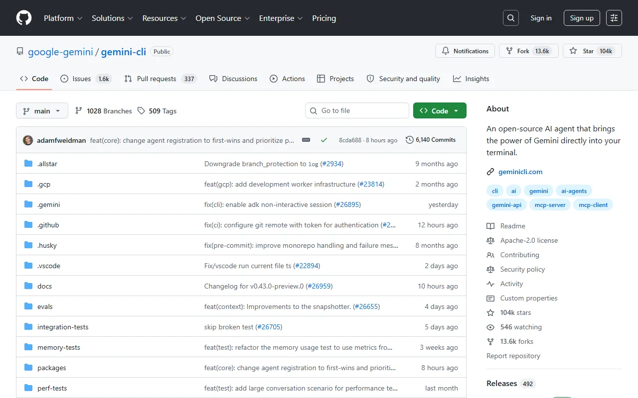 Repositorio de Gemini CLI en GitHub
